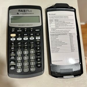 Texas Instruments BA II Plus Black and White Financial Calculator